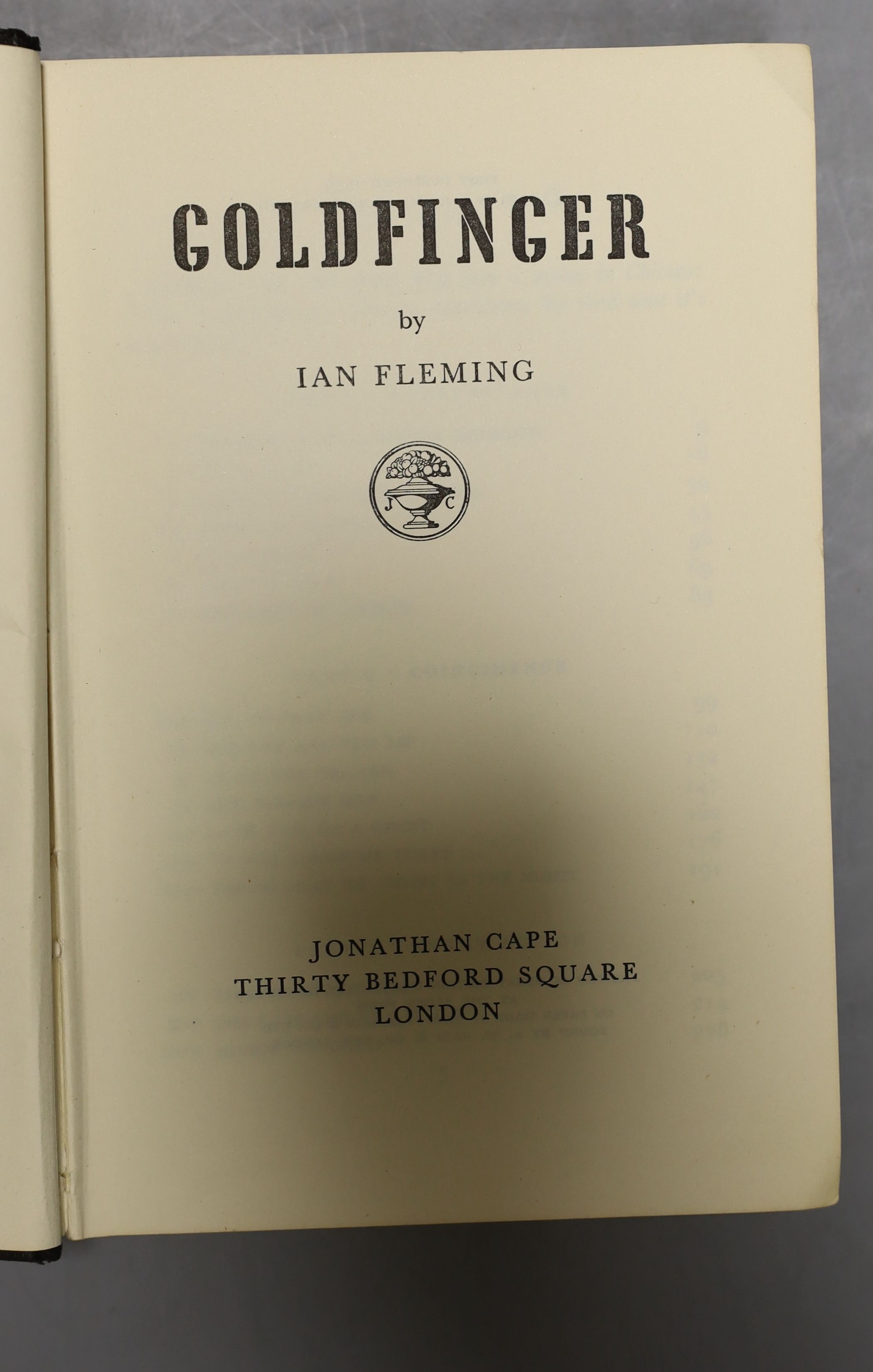 Fleming Ian, three first editions, Thunderball, You Only Live Twice and Goldfinger, all lack dust jackets.